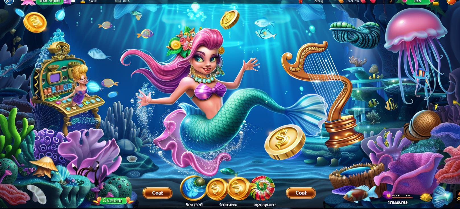 Caça-níqueis de sereia online com tesouros do mar no 5299bet cassino